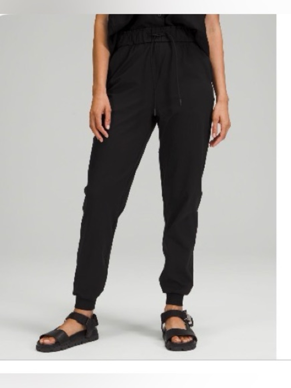 Lululemon Stretch High-Rise Black Drawstring Jogger Pants